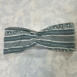 NWT American Apparel Ruched Tube Bra Blue and White Size Large Bandeau Cotton